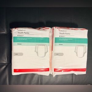 Youth Pull-Up Pants with Wings - White (S/M)